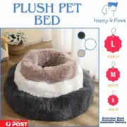 Dog Pet Cat Calming Bed Beds Mat Comfy Puppy Fluffy Donut Cushion Plush