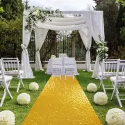 AISLE RUNNER for Wedding Party Sequin Glitter Floor Gold 4x15ft By SHIDIANYI