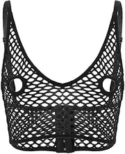 [GRRKDFQ] Women's Erotic Costumes Sheer Netted Hollow Out Nipples Bra