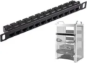 12 Port Network Patch Panel | Cable Organizer Panel - Unshielded Cat5e/Cat6 Cable Wiring Rack for Cord Management, Wire Organizer Stand