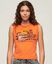 La Vintage Logo Graphic Slim Tank Top | Soda Pop Orange Marle