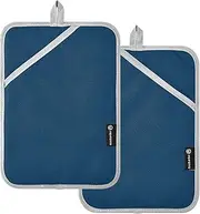 Prussian Blue Potholders for Kitchens, Camping Pot Holder Silver Plated Quilted, Great for Cooking Baking BBQ