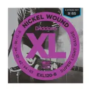 D'Addario EXL120-8 Nickel 8-String Electric Guitar Strings Super Light 9-65