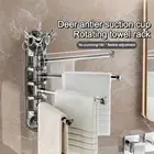 Suction Cup Towel Rack Multi Pole Storage Rack Durable Bath Hanger Shelf