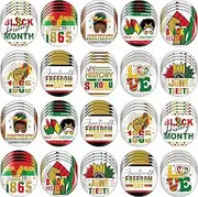[Ferreve] 80 Pcs 1 Inch Juneteenth Buttons Pins Juneteenth Freedom Day Round Badges Black History Pins Juneteenth Pin Lapel for Women Men 1865 Black History Activity Supplies Decoration Backpacks Hat,