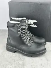 sorel Lennox Waterproof boots women Size 6.5 Black Leather New In Box