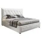 Tiyo Bed Frame PU Leather Gas Lift Storage - White Double