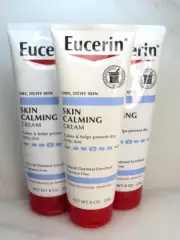 EUCERIN SKIN CALMING CREAM NATURAL OATMEAL ENRICHED 8 OZ 3PCS EXP: 07/2025