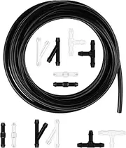 Windshield Washer Hose Kit 4 Meter Universal Washer Fluid Hose with 12 Pcs Hose Connectors,Rubber Water Hose Connector Splitter,Fit for Most Car Windshield Washer Tubing (4M-12)