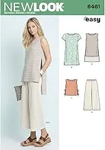 Newlook 6461 Misses' Sewing Pattern Dress, Tunic, Top and Cropped Pants, Size 6-8-10-12-14-16-18