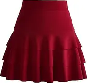 [Generic] Women's Tennis Skirt with Shorts High Waisted Crossover Pleated Workout Briefs Mini Skirt Athletic Golf Skorts Skirts
