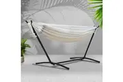 Gardeon Hammock Bed Camping Chair Outdoor Lounge Single Cotton with Stand