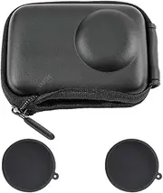 ULBTER Mini Bag Case for DJI OSMO Action 5 Pro/Action 4 / Action 3 Camera + Rubber Lens Cap Cover [1+2 Pack], Carrying Portable Storage Boxes Accessory