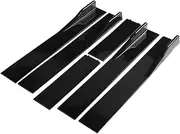 1Pair 2M Universal Side Skirts Extension Rocker Panels Lip Splitters Compatible for Civic ABS Car Exterior Accessories Car Styling(D-Model Black)