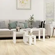 Generic Nesting Tables 3 pcs White Engineered Wood