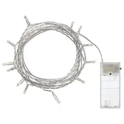 GGP 1 Set Of 20 Led Plain Warm White Bulb Battery Powered String Lights Christmas Gift Home Wedding Party Bedroom Decoration Table Centrepiece
