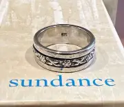 NWT Sundance Catalog Sterling Silver “Flower Vine” Spinner Ring Size 7.5