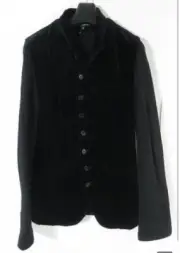Unused Ann Demeulemeester Velor Jacket XS Black Cotton Authentic Women's Fashion