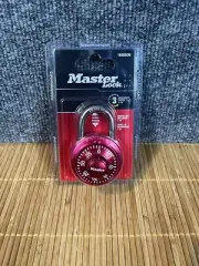 Master Lock Combination Locker Padlock Anti Shim Red Chrome 1530DCM