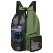Mesh Backpack Swimming Drawstring Bag Backpack with Wet Pockets Beach Storage Ba