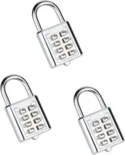 Pack of 3 Heavy Duty Combiniation Padlock - 4 Digits Combination 35Mm Padlock -