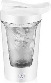 Kichvoe Electric Coffee Mixing Cup, Rechargeable Automatic Shaker Bottle, Protein Shaker Cup, White, 169 x 110 x 95 mm, for Coffee and Protein Shakes