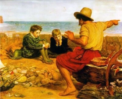 Oil painting The-Boyhood-of-Raleigh-Sir-John-Everett-Millais-oil-painting canvas
