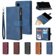 For Samsung S23FE S24+ S22 A05S A15 Note 20 A33 Leather Zipper Wallet Purse Case