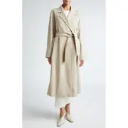 Max Mara Fornovo Wool & Cashmere Belted Coat in Sand at Nordstrom, Size 14