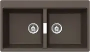 Abey Horizont Schock Stone Double Bowl Inset Granite Sink N200S