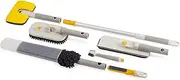 [Joseph Joseph] CleanTech Deep Cleaning Tool Set with Extension Pole, 5 Cleaning Tools + Extendable Telescopic Handle for Glass, Tiles, Surfaces