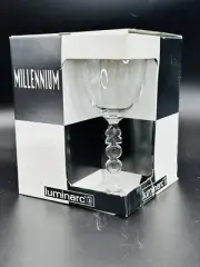 Year 2000 Wine Glasses Set Of 4 Clear Crystal Glasses Millennium Y2K France