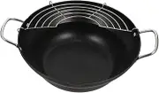 HOLIDYOYO Mini Deep Fryer Electric Japanese Tempura Fryer Pan Non-Stick Fry Pan Tempura Frying Pot