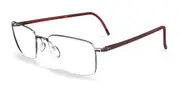 Silhouette Illusion Nylor 5560/75 7110 Men's Glasses Red Size 52 - Private Health Rebate - Blue Light Block Available
