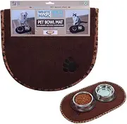White Magic Pet Bowl Mat – Non-Slip, Hygienic, Spill & Splash Protection, Easy to Clean, Durable & Scratch-Resistant, Ideal for Small & Large Bowls – 55x32 cm, Dishwasher Safe