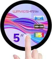 Waveshare 5inch HDMI Circular Touch Display, 1080×1080 Resolution, IPS, Compatible with Raspberry Pi 4B/3B+/3B etc., Support Jetson Nano/PC