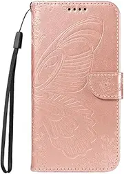 Magnetic Flip Cover Solid Color Leather Case Compatible with Apple iPhone 13 Mini Pro Max iPhone13 A2633 Phone Cover Luxury Anti-Fall Card Slots Phone Shell (Rose Gold,iPhone 13 Mini)