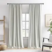 [RAIN CITY] 2 PCs Extra Wide Linen Blackout Curtains 108 Inches Long,Back Tab Pleaetd Drapes with Hooks Track System Curtain Panels for Large Windows Patio Sliding Door Living Room 70 x 108