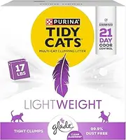 Purina Tidy Cats Light Weight, Low Dust, Clumping Cat Litter, LightWeight Glade Clean Blossoms Multi Cat Litter - 17 lb. Box