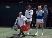 Boris Becker Of West Germany And Kevin Curren Of The Usa 1985 Tennis Old Photo