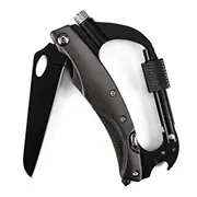 Edc Multi-Function Buckle Key Ring Mountaineering Survival Gadget Black