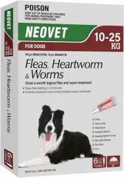 NEOVET FLEA & WORM TREATMENT MEDIUM DOG - Generic Advocate - for Dogs 10-25Kg AU