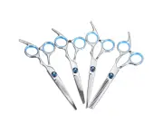 7Pcs/Lot Dog Cat Grooming Scissors Set Straight Curved Cutting Thinning Shears Kit Puppy Hair Trimmer Pet Beauty