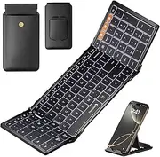 ProtoArc XK01 Plus Foldable Backlit Keyboard Foldable Portable Bluetooth Keyboard for Travel External Wireless Keyboard Full Size Backlit for