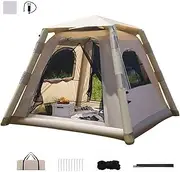 Inflatable Tent, Inflatable Tents for Camping, Waterproof Inflatable Tent House with Pump, Easy Setup, with Mesh Windows, Moisture-Proof Pad, Storage Bag, for 2-4 People Outdoor Camping