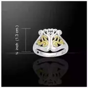 CELTIC TREE OF LIFE/INFINITY HEART Ring Sterling Silver/Gold Overlay Size 7.5