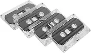 Kisangel 4pcs 30 Blank Audio Cassette Tapes with Clear Hard Case for Recording Messages DIY Retro Party Favors Compact Tapes for Creative Surprises and Celebrations