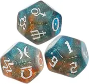 BRIGHTFUFU 3pcs Constellation Dice Game Dices Board Games Dice Geometric Dice Polyhedral Dice Table Board Game Dices Table Game Dice Tabletop Game Dice Dices Acrylic