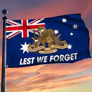 Anzac Day Flag Lest We Forget Australian Double Sided Grommet Flag Decor Outdoor Flags For Memorial Day