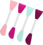 DECORNIJIA 4pcs Double Silicone Applicators for Facial Stirring Even Application Travel-friendly Makeup Brush for Mud Masks Beauty Tools